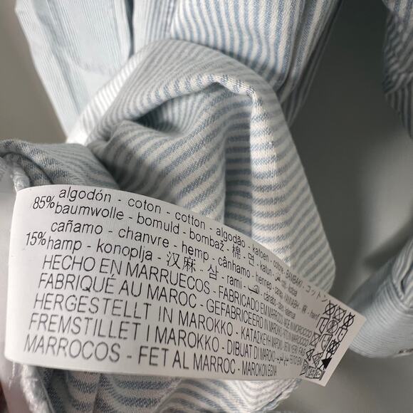 Zara Blue Stripe Oversized Oxford Shirt Dress Size Small - Picture 7 of 9